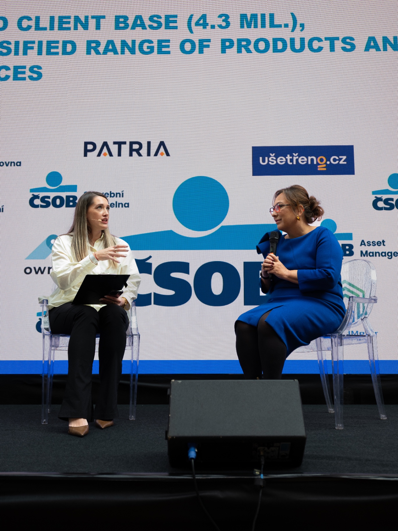 Erika Lahka, Chief Relations Officer at F Major Group and The Game Changer, on stage in conversation.